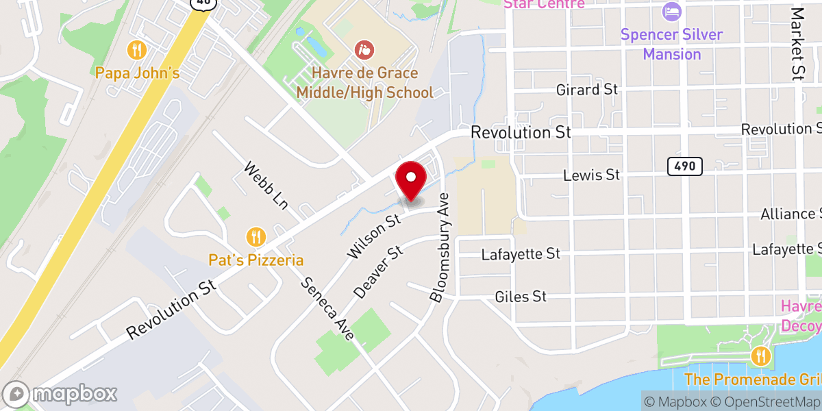 Map showing location of Lighthouse Mission of Havre de Grace