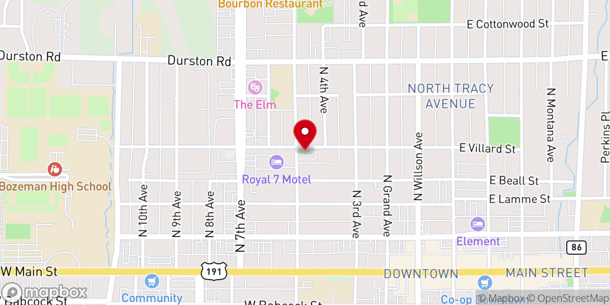 Map showing location of Bozeman Christian Reformed Church