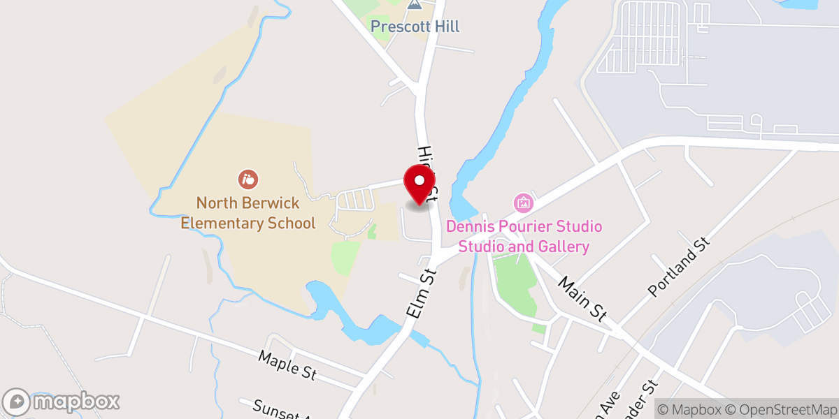 Map showing location of First Congregational Church of North Berwick