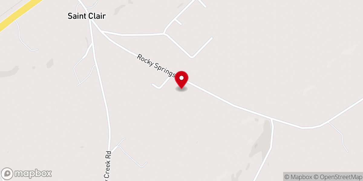 Map showing location of Saint Clair Baptist Church