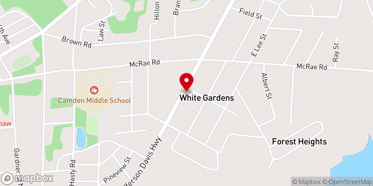 Map showing location of Bethseda Freewill Baptist Church