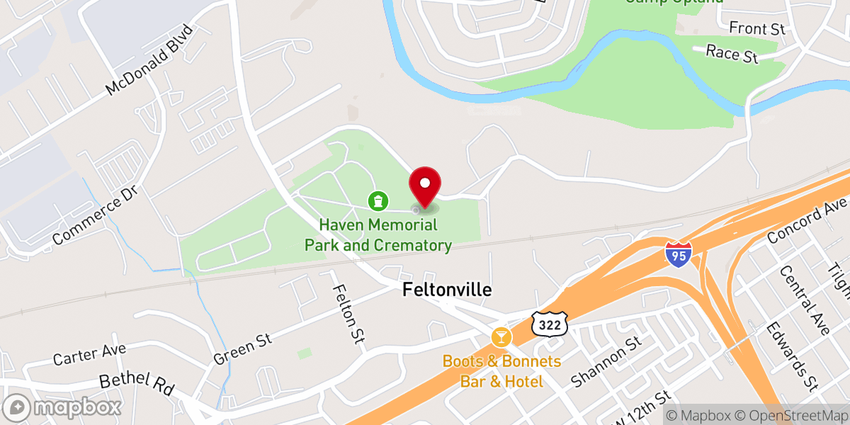 Map showing location of Hunt Irving Chapel