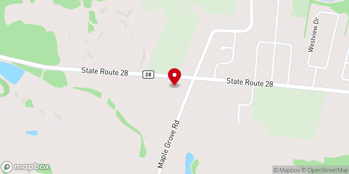 Map showing location of Maple Grove CU Church