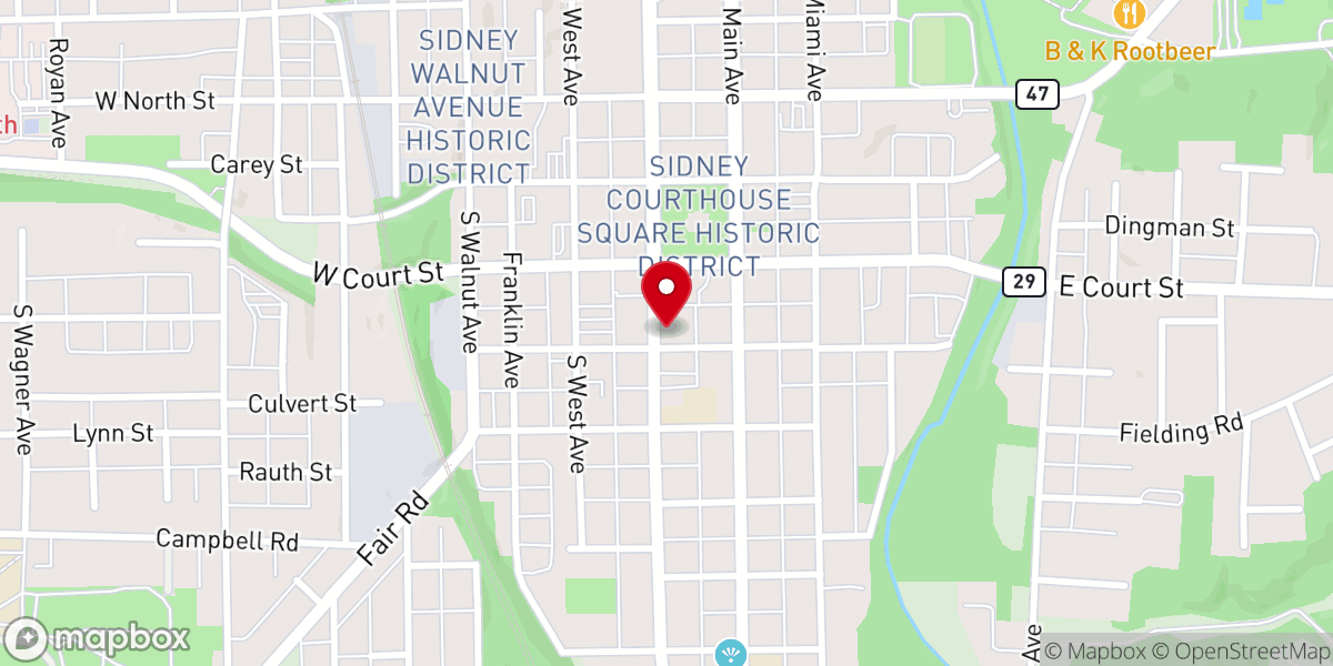 Map showing location of Shelby County United Way