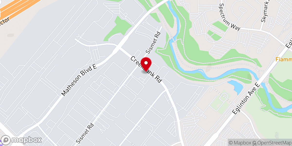 Map showing location of Mississauga Chinese Baptist Church