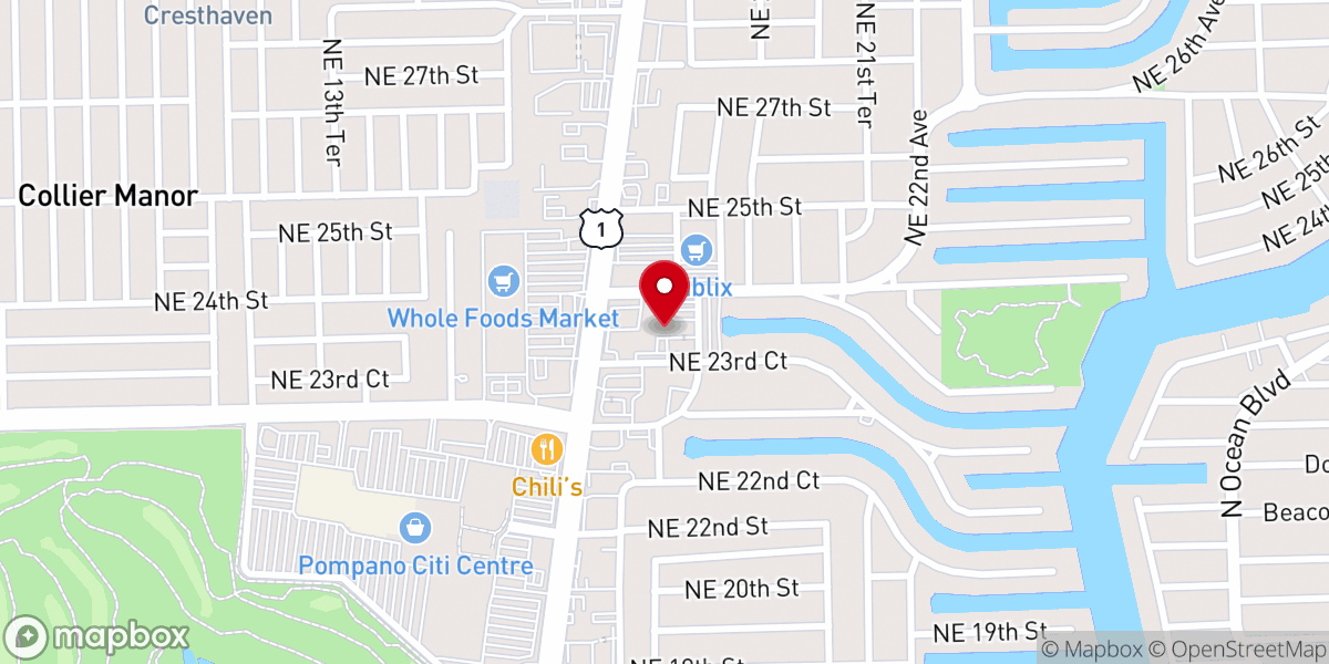 Map showing location of First Presbyterian Church of Pompano Beach, The Pink Church