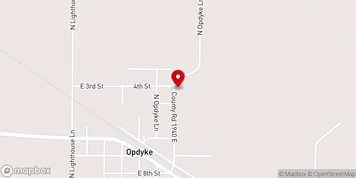 Map showing location of Opdyke Community Building