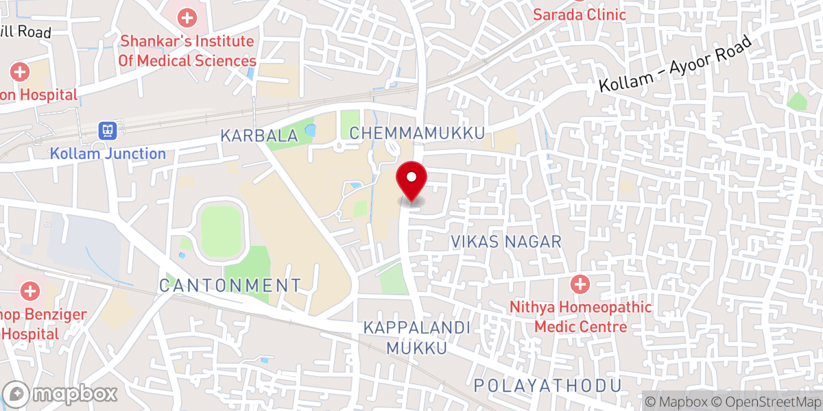 Map showing location of St. John’s Mar Thoma Church, Pattathanam, Kollam