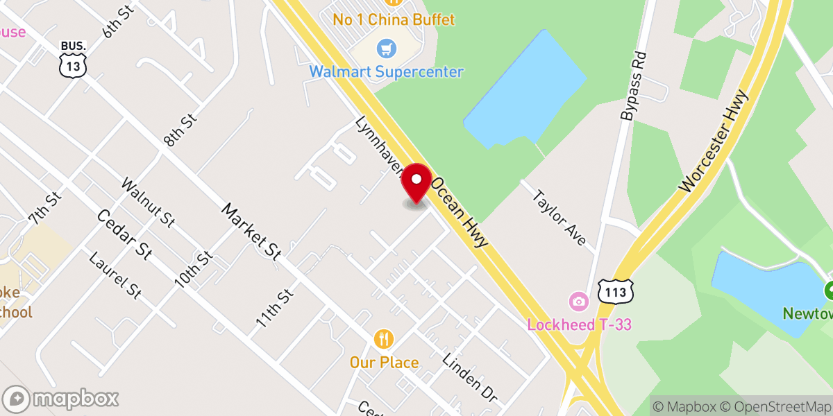 Map showing location of Lynnhaven Baptist Church