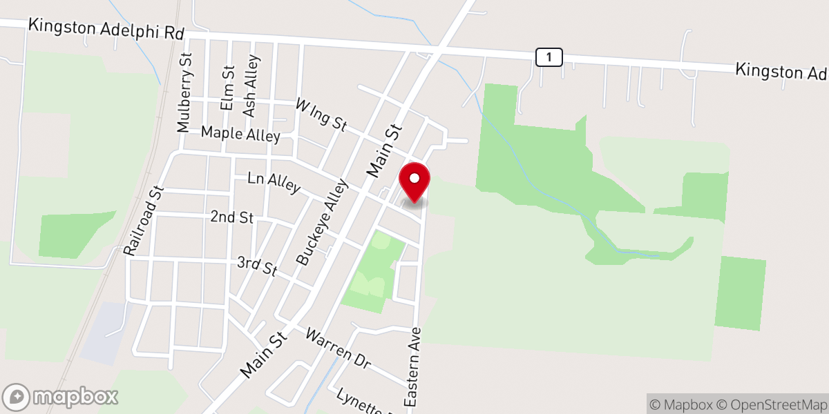 Map showing location of Kingston Field of Grace Church