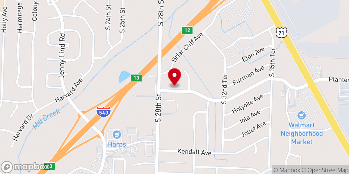 Map showing location of Cavanaugh Freewill Baptist Church