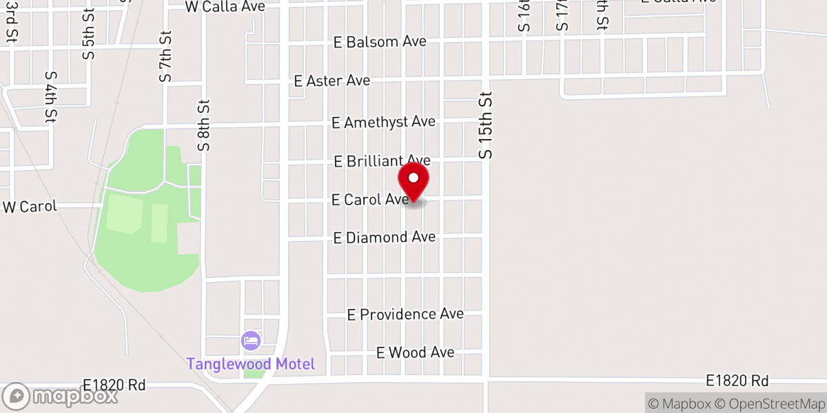 Map showing location of Carter Church of Christ