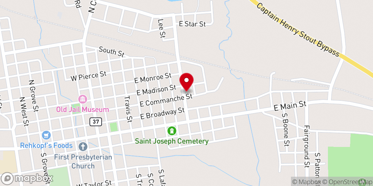 Map showing location of Temple Baptist Church