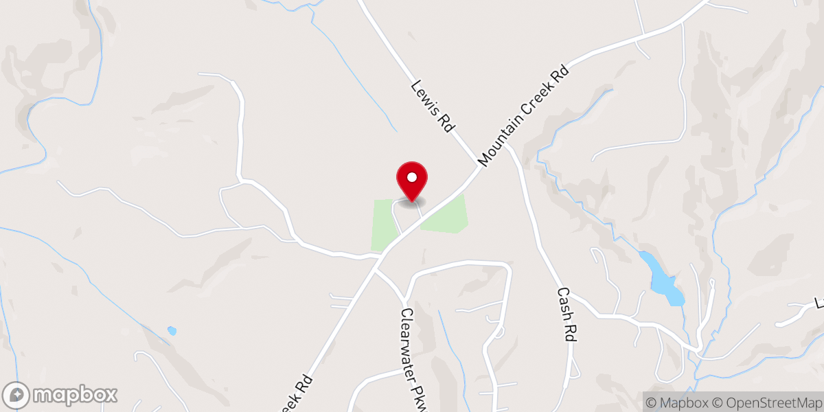 Map showing location of Mountain Creek Baptist Church