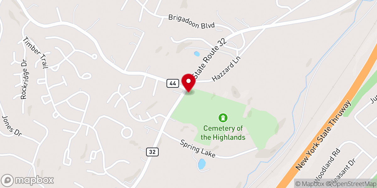 Map showing location of Highland Mills United Methodist Church