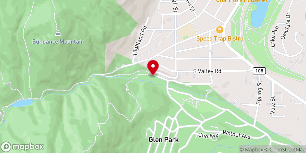Map showing location of Palmer Lake Reservoir Trailhead