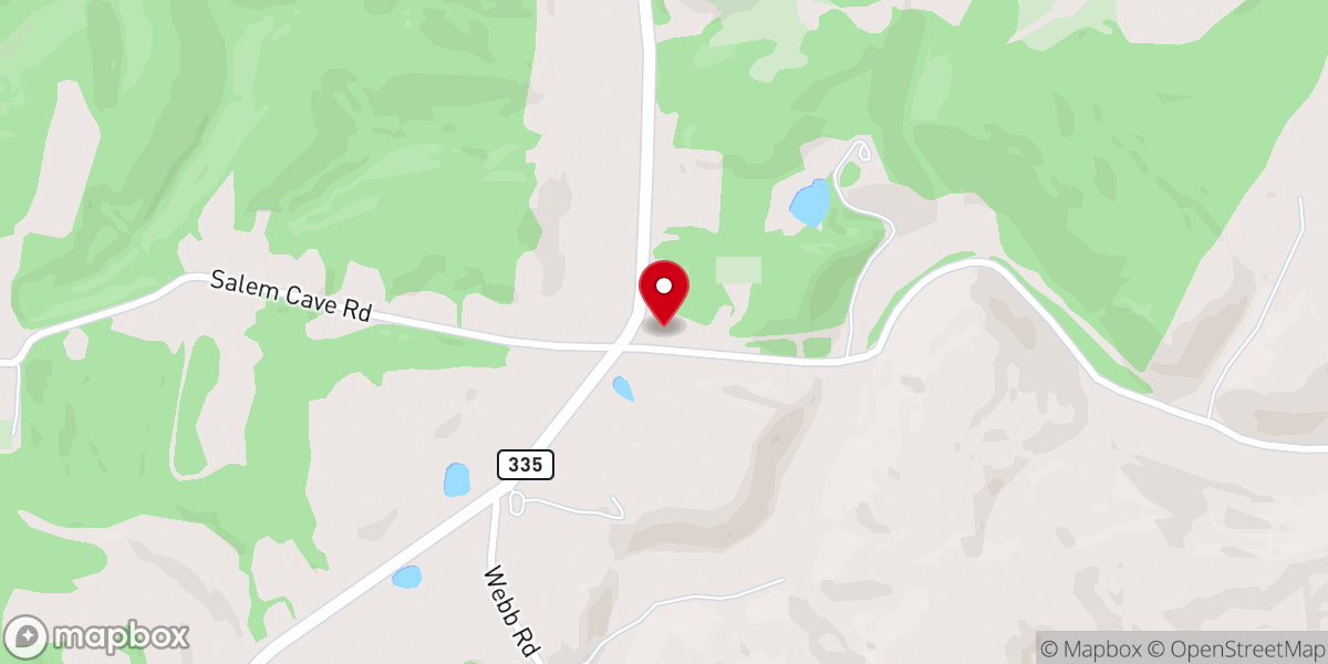 Map showing location of Little Ettie Baptist Church