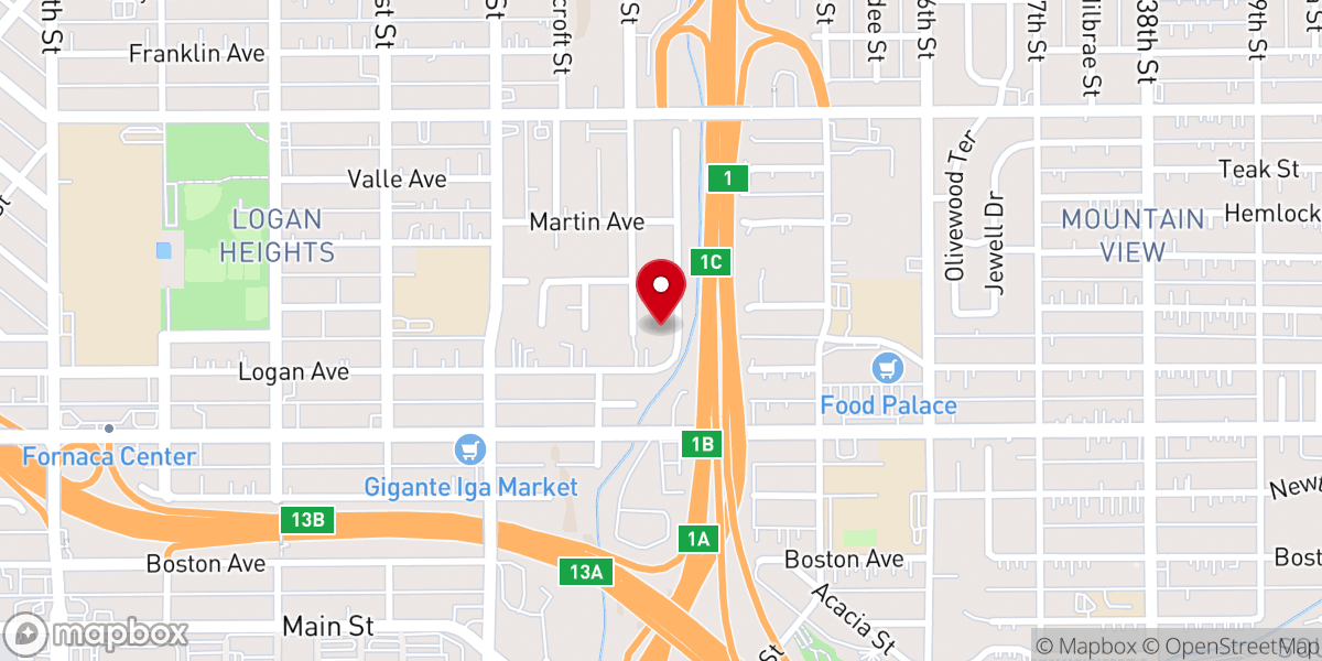 Map showing location of Iglesia Puerto Seguro