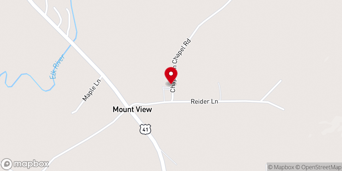 Map showing location of Chapman's Chapel Church of the Nazarene