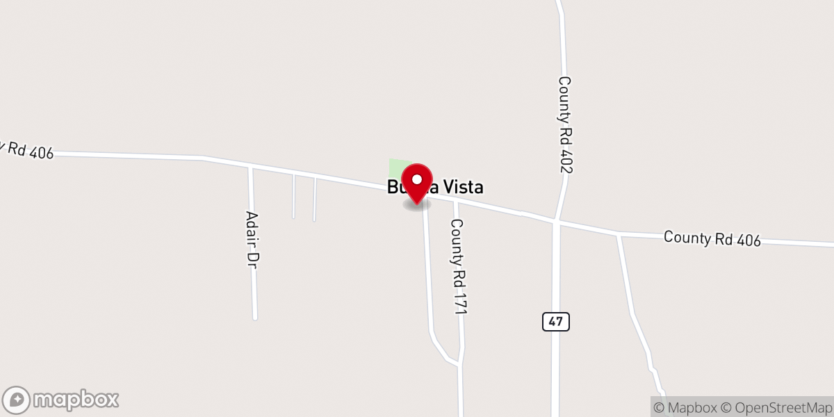 Map showing location of Buena Vista United Methodist Church