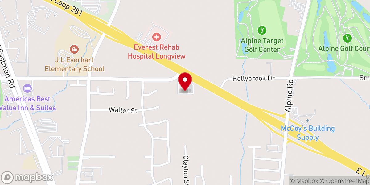 Map showing location of Longview Missionary Baptist Church