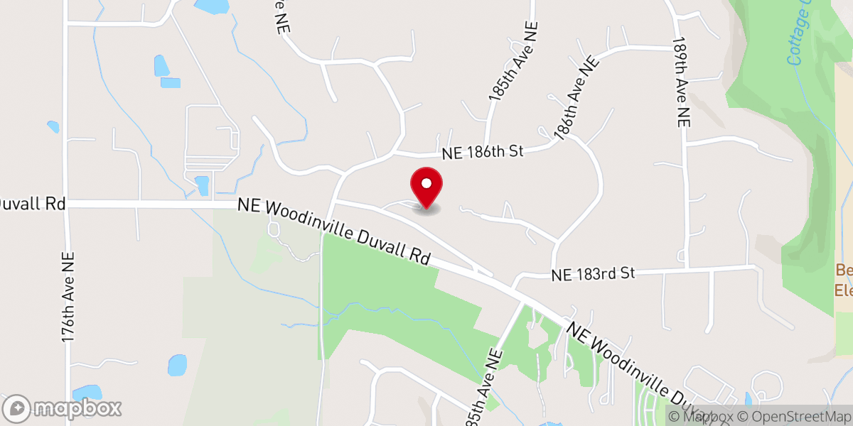 Map showing location of Cottage Lake Presbyterian Church