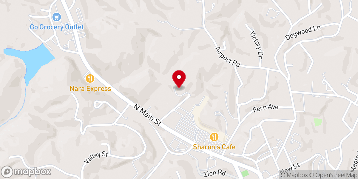 Map showing location of Temple Baptist Church