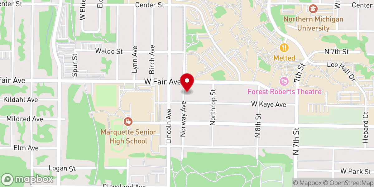 Map showing location of Marquette United Methodist District Office