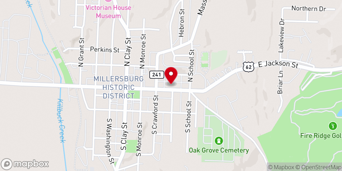 Map showing location of Millersburg Mennonite Church