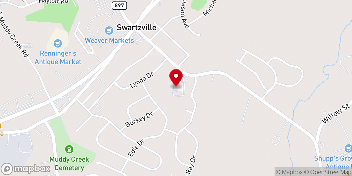Map showing location of Peace United Church of Christ