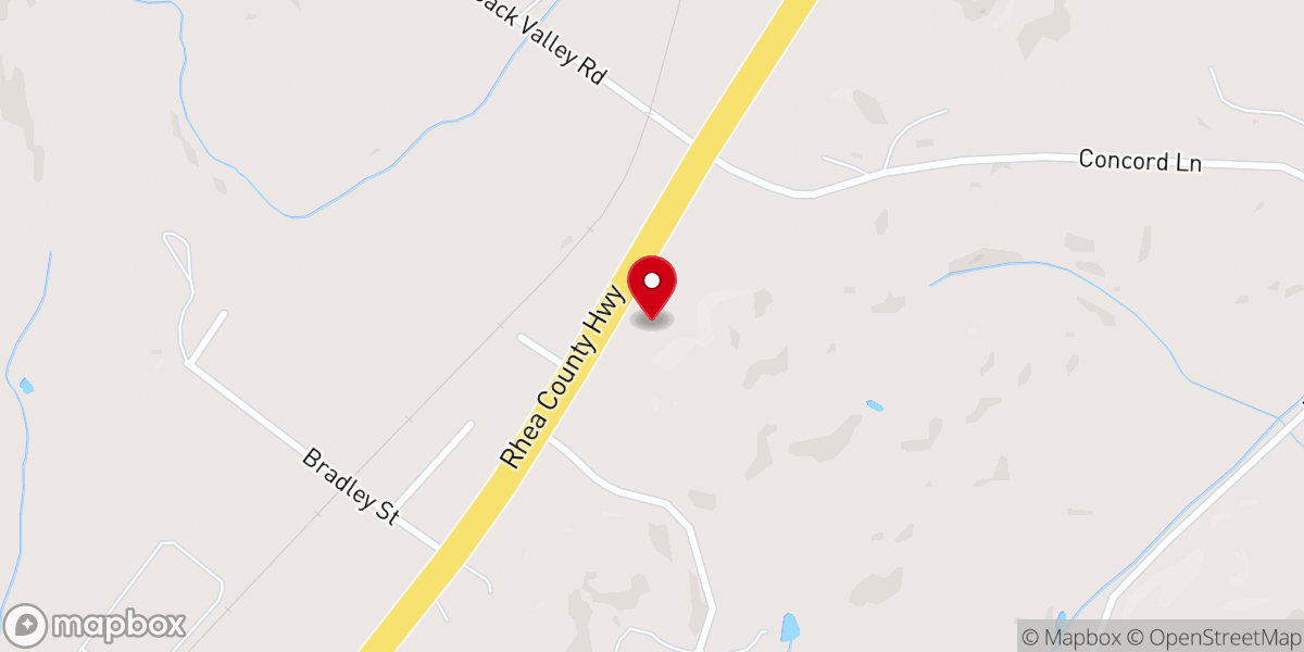 Map showing location of Church of Evensville