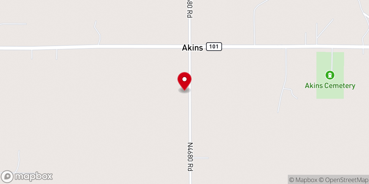 Map showing location of AKINS FIRST BAPTIST CHURCH PP