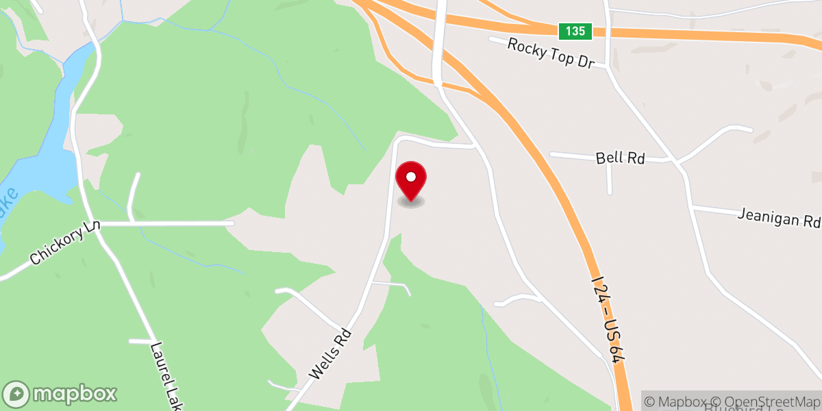 Map showing location of Bible Baptist Church