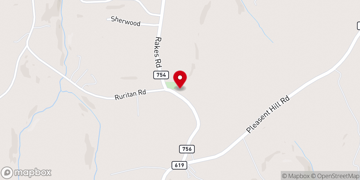 Map showing location of Pleasant Hill Church