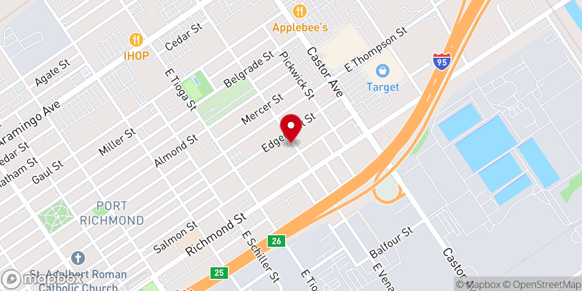 Map showing location of St. George Catholic Church