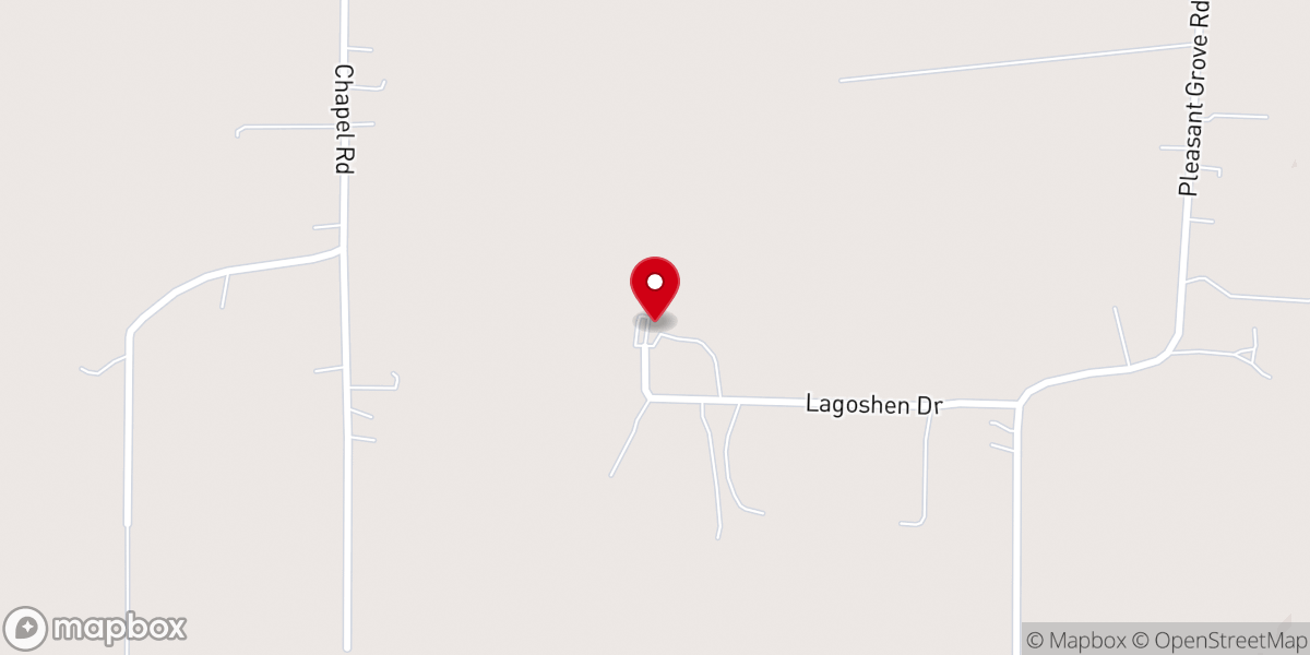 Map showing location of LaGoshen MB Church