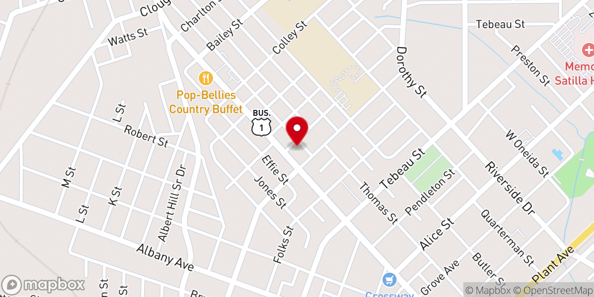 Map showing location of Pillar of Ground Sanctified Church