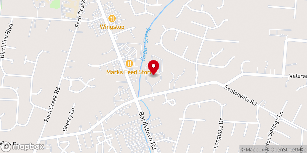 Map showing location of Fern Creek Christian Church