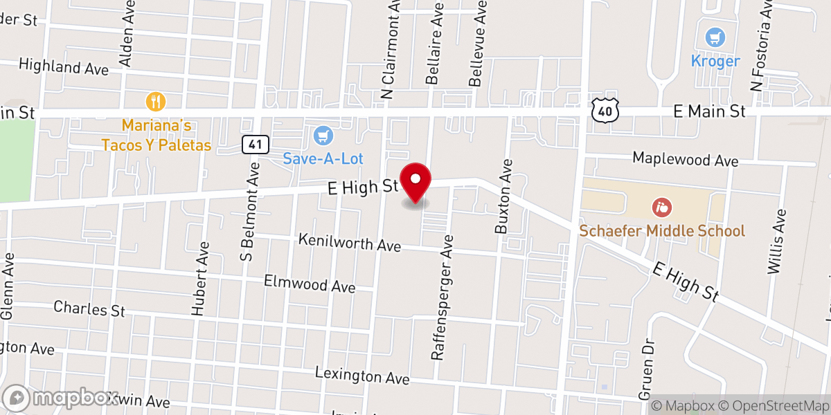 Map showing location of PEOPLES BAPTIST CHURCH