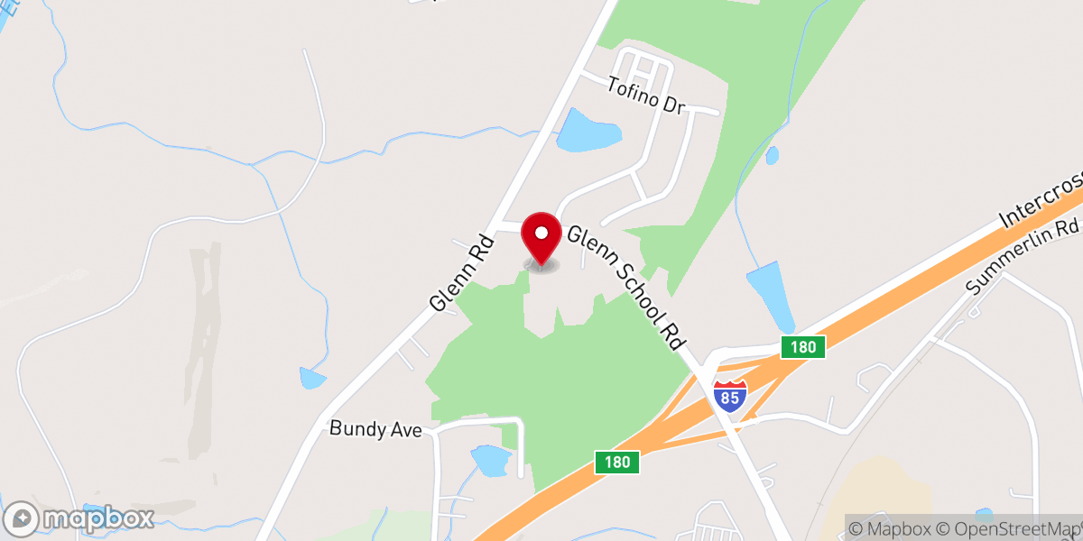 Map showing location of Fieldcrest Church
