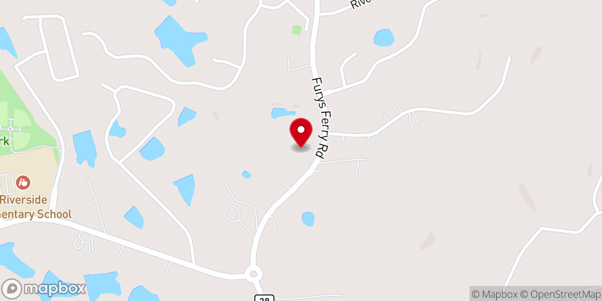 Map showing location of Riverview Church