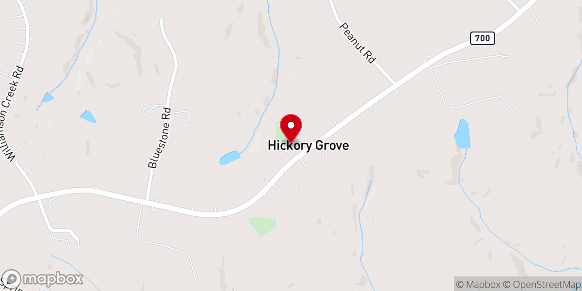 Map showing location of Hickory Grove United Methodist