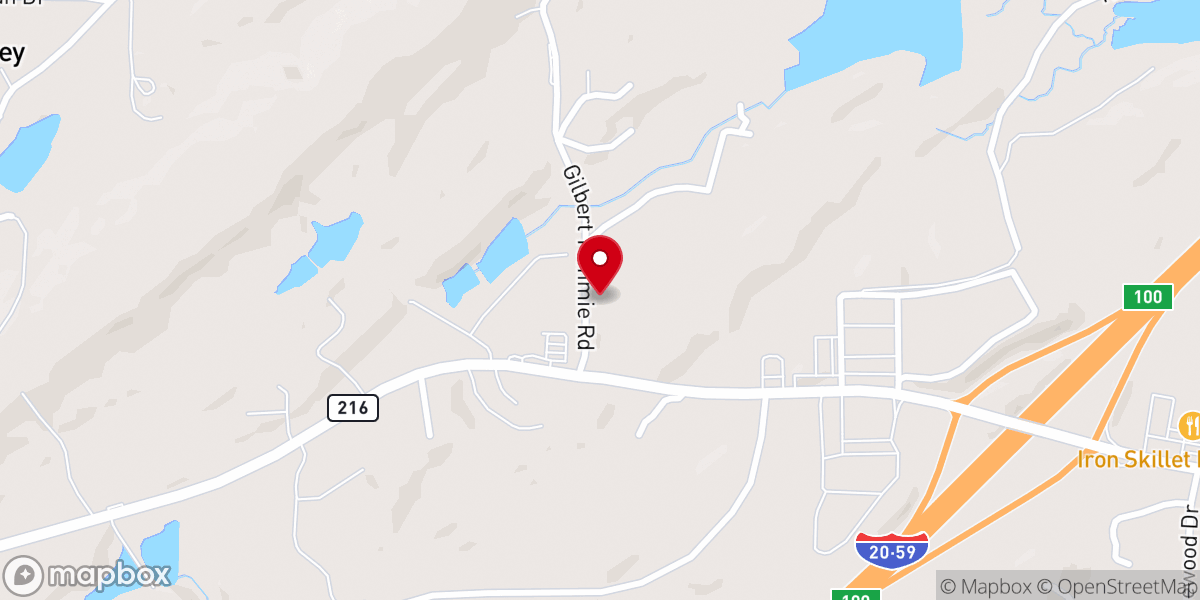 Map showing location of Antioch Baptist Church