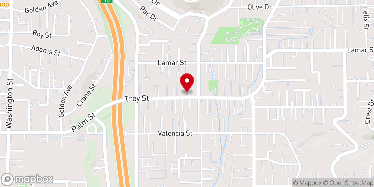 Map showing location of First Baptist Church of Spring Valley