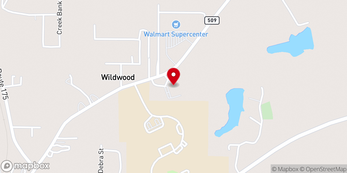 Map showing location of Southside Baptist Church