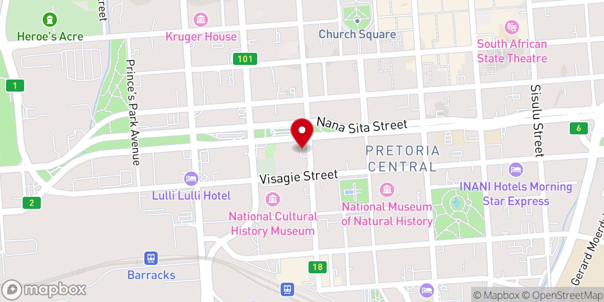 Map showing location of Roman Catholic Cathedral of the Sacred Heart