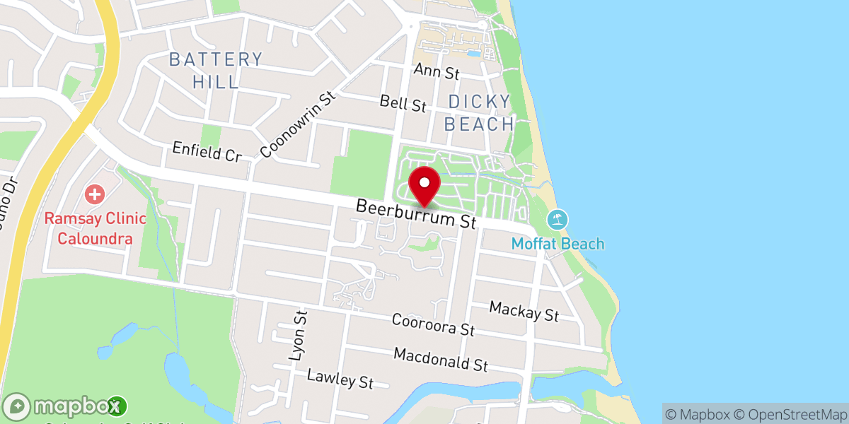 Map showing location of Caloundra Church of Christ
