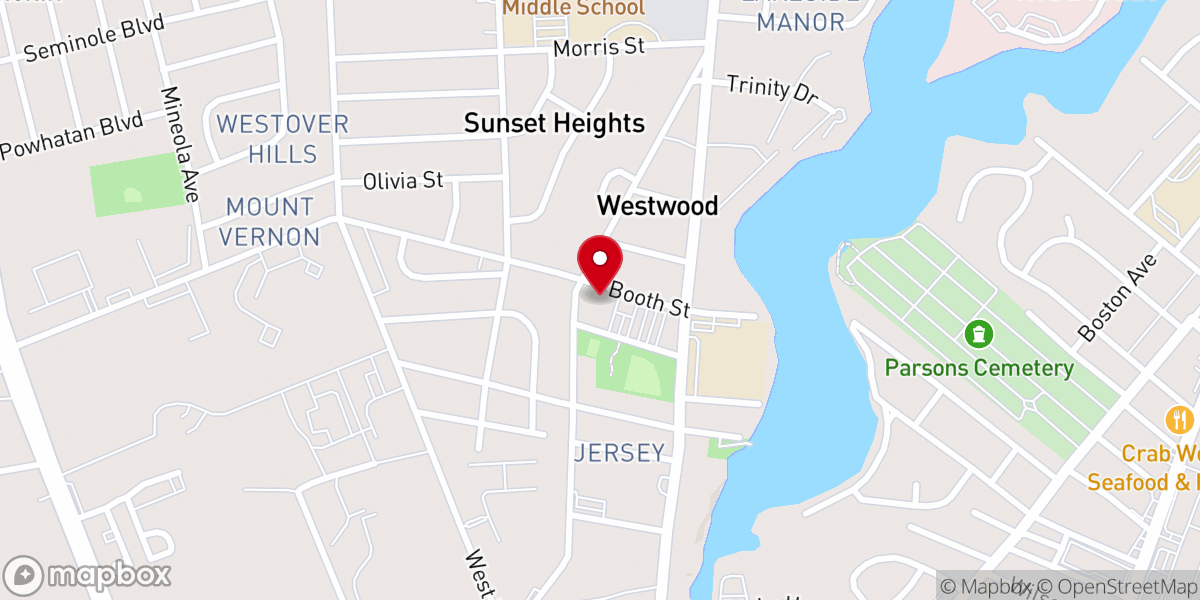 Map showing location of First Baptist Church
