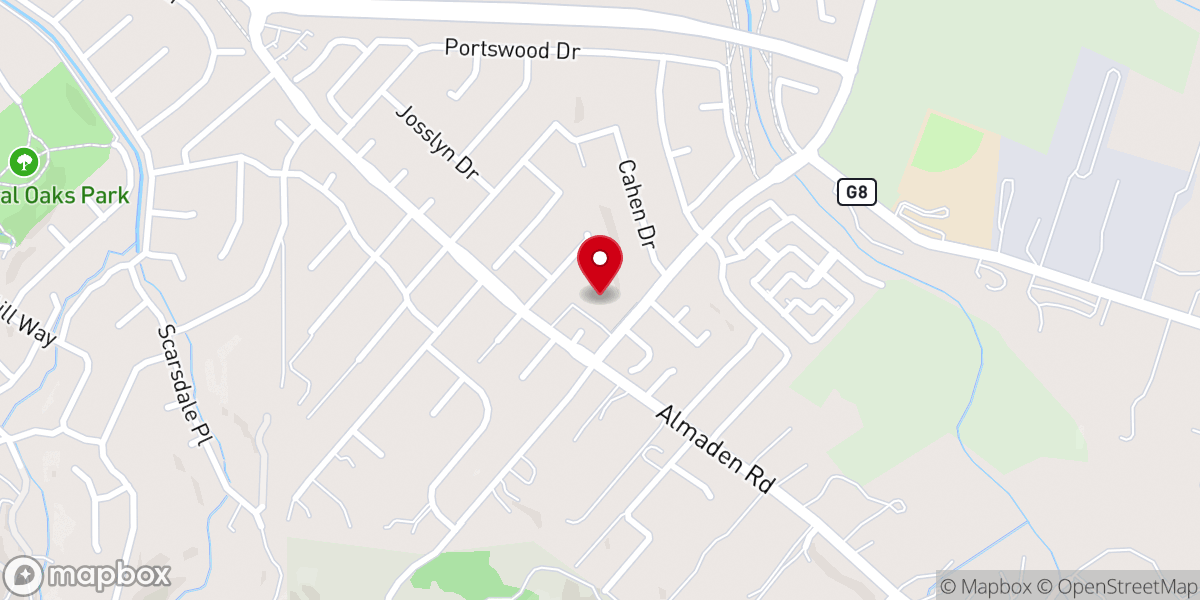 Map showing location of Almaden Neighborhood Church