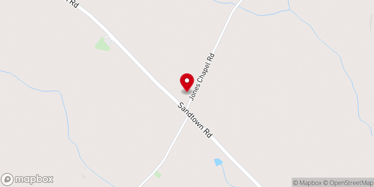 Map showing location of Mulberry Baptist Church
